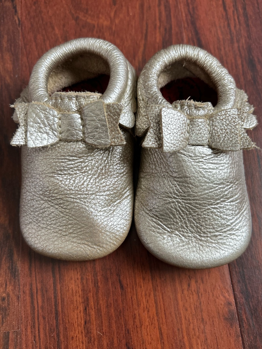 Baby Metallic Gold Bow Moccasins - Kids Shoes